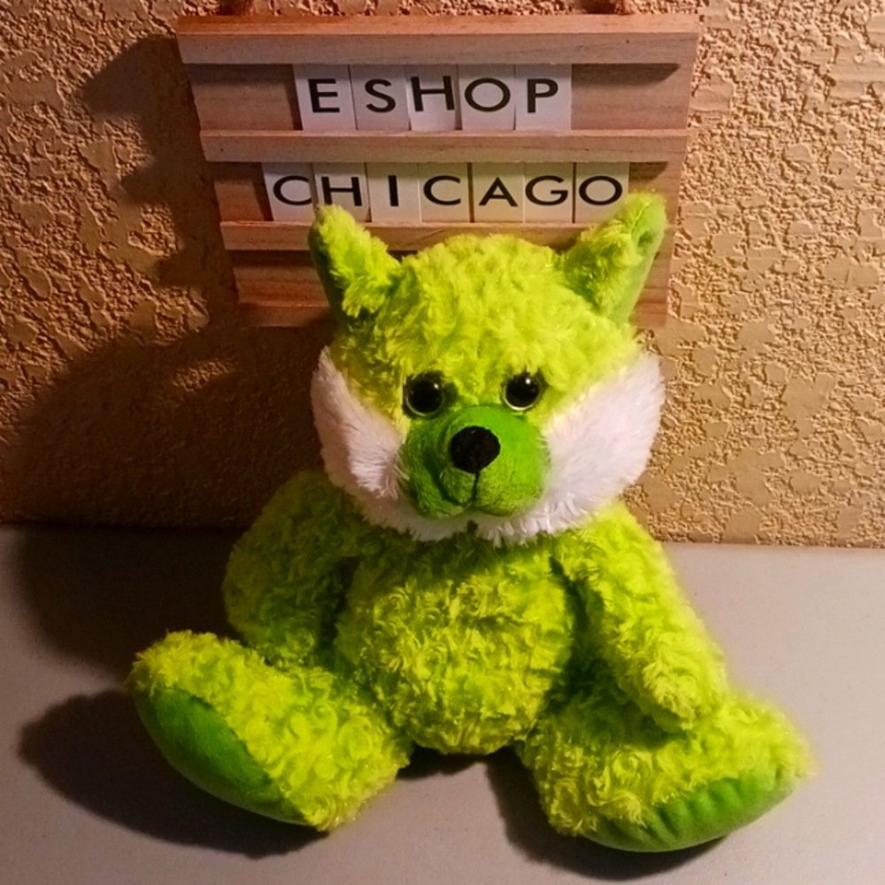Lime Green Stuffed Animal Gift Toy #eshopchicago - Picture 1 of 4